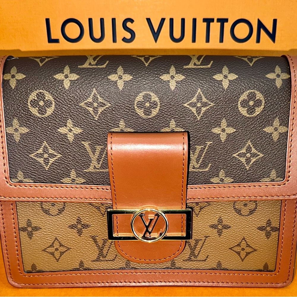 LOUIS VUITTON Dauph MM Monogram Reverse Canvas Shoulder Handbag M45958 $3800